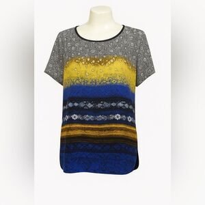 Kenneth Cole New York Multicolor Animal Print Top MEDIUM
